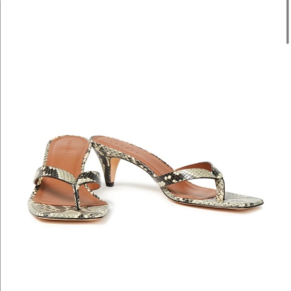 Sandro Shoes - Sandro - Snake-effect leather mules